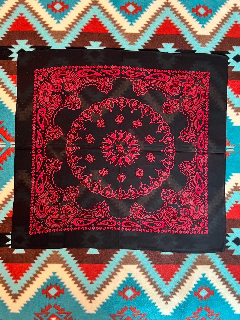 Black & Red Paisley Bandana Scarf